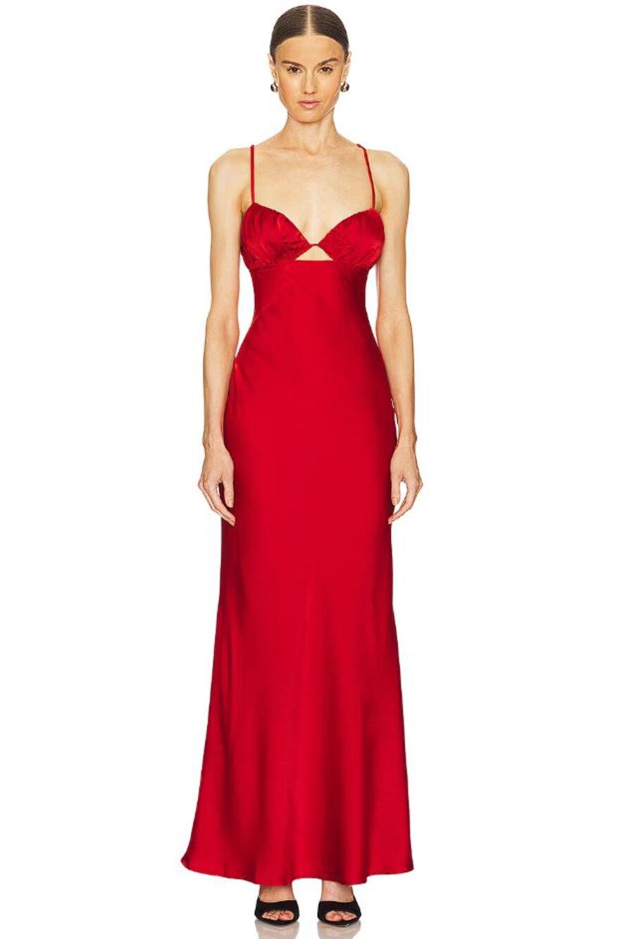 SNDYS Women's Amalia Maxi Dress Size S In Cranberry